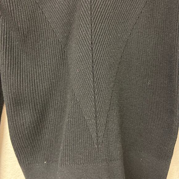 SST and C V- Neck Rib Knit Long Sleeve  Wool Blend Sweater Black XS - Picture 5 of 7